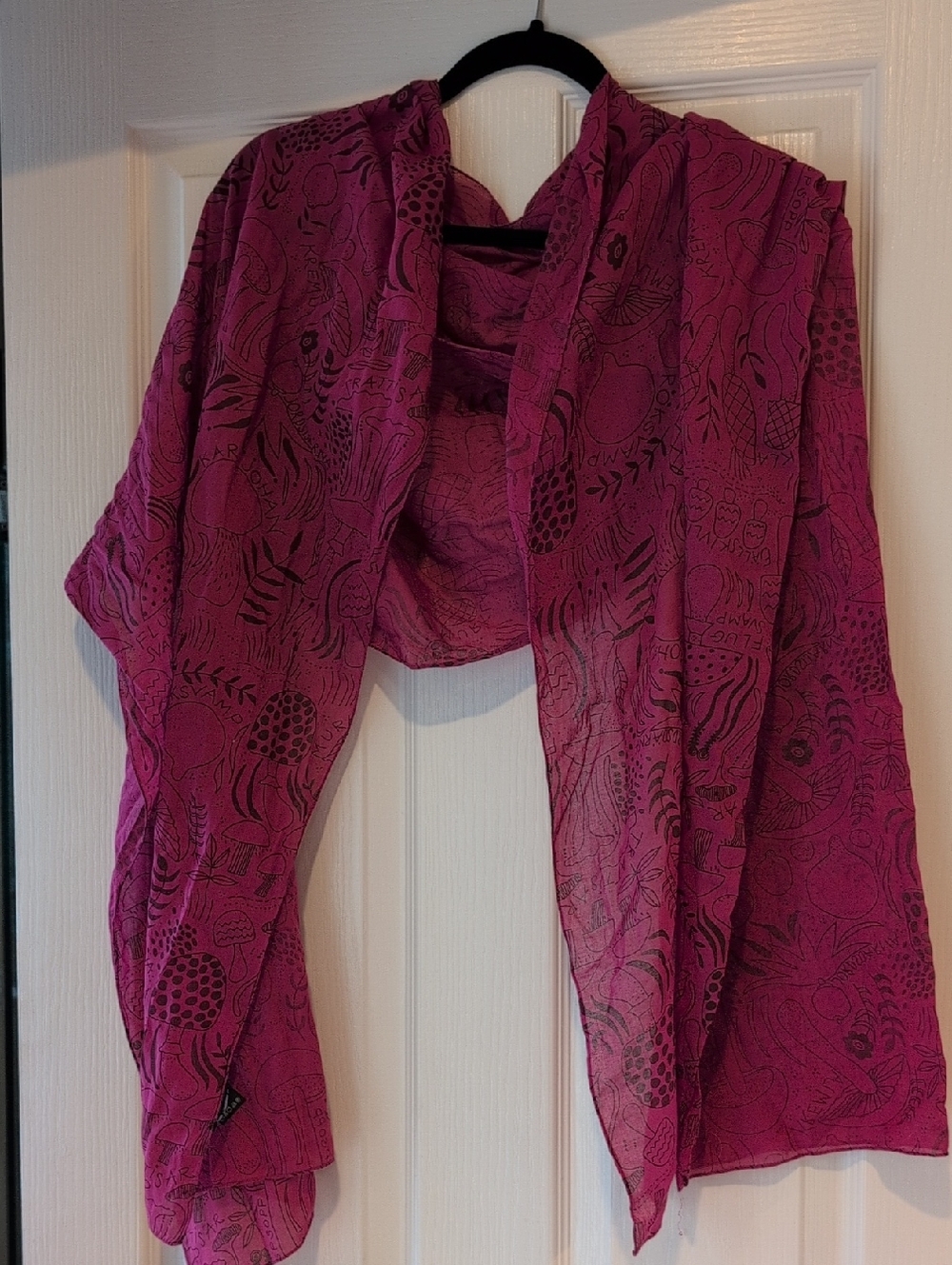 Gudrun Sjödén Fuchsia Patterned Lightweight Wrap Scarf